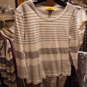 Beautiful grey and cream St. John top